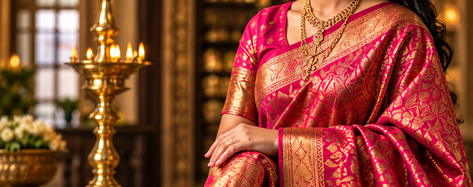 Traditional silk saree collection at New Saranya Pattu Center