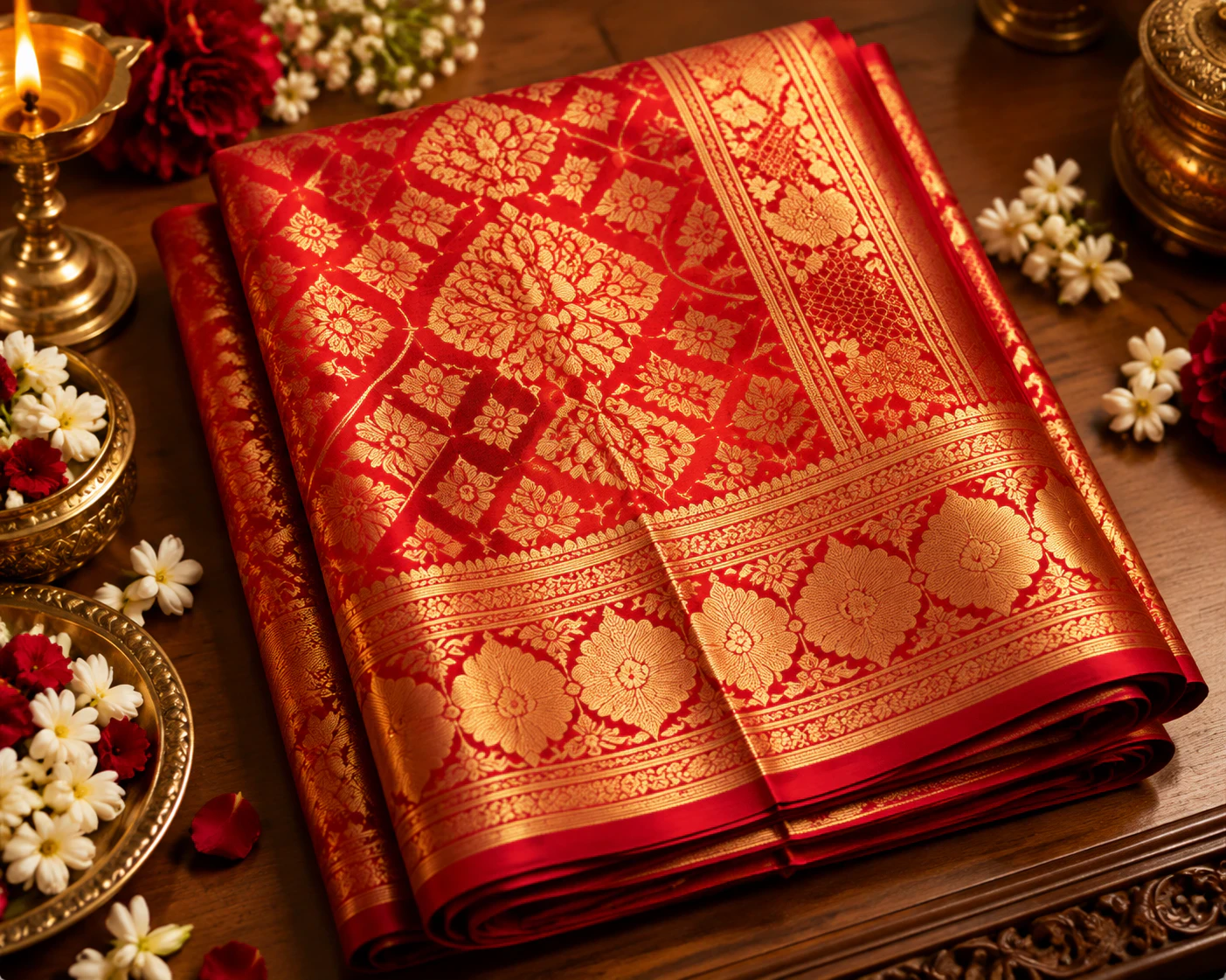 Silk Cotton Bridal Saree