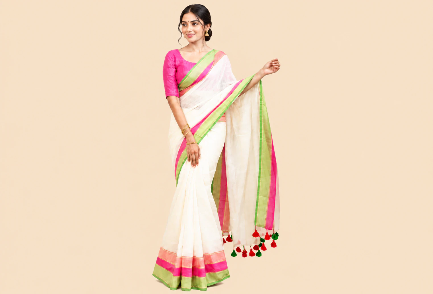 Banarasi silk saree zari weaving detail
