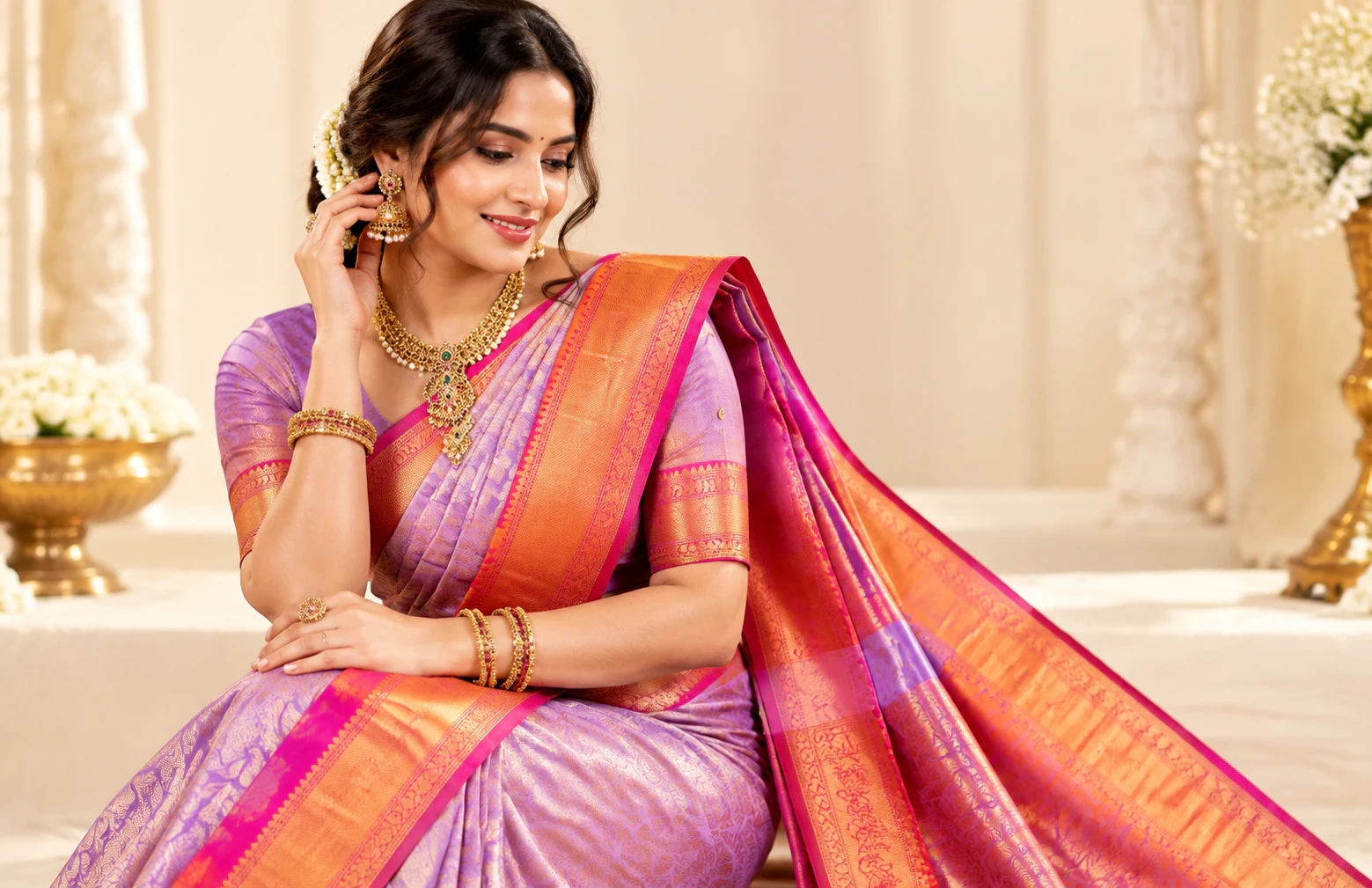 Folded Cotton Silk Sarees