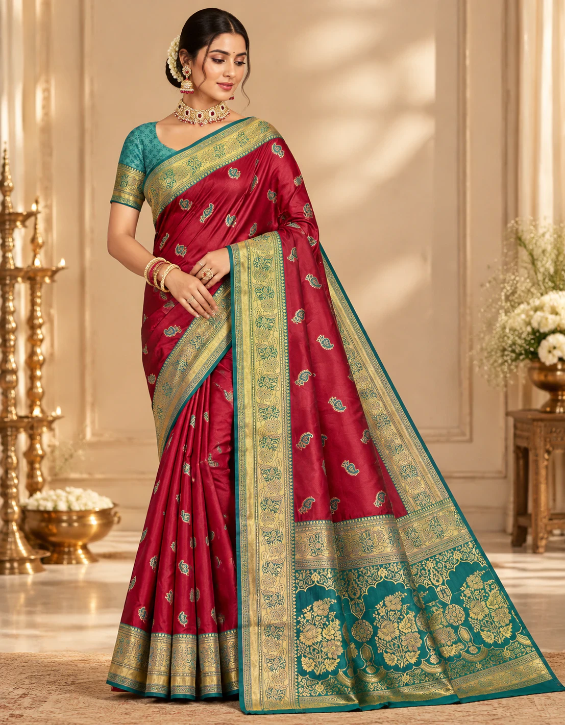 Contrast Border siruvanthadu Saree