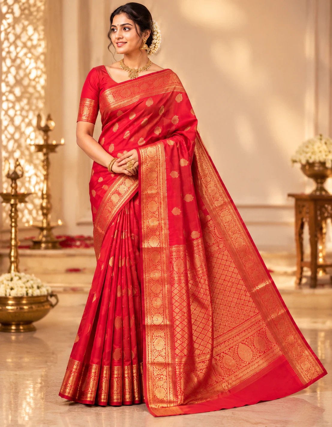 Traditional Red siruvanthadu Silk Saree