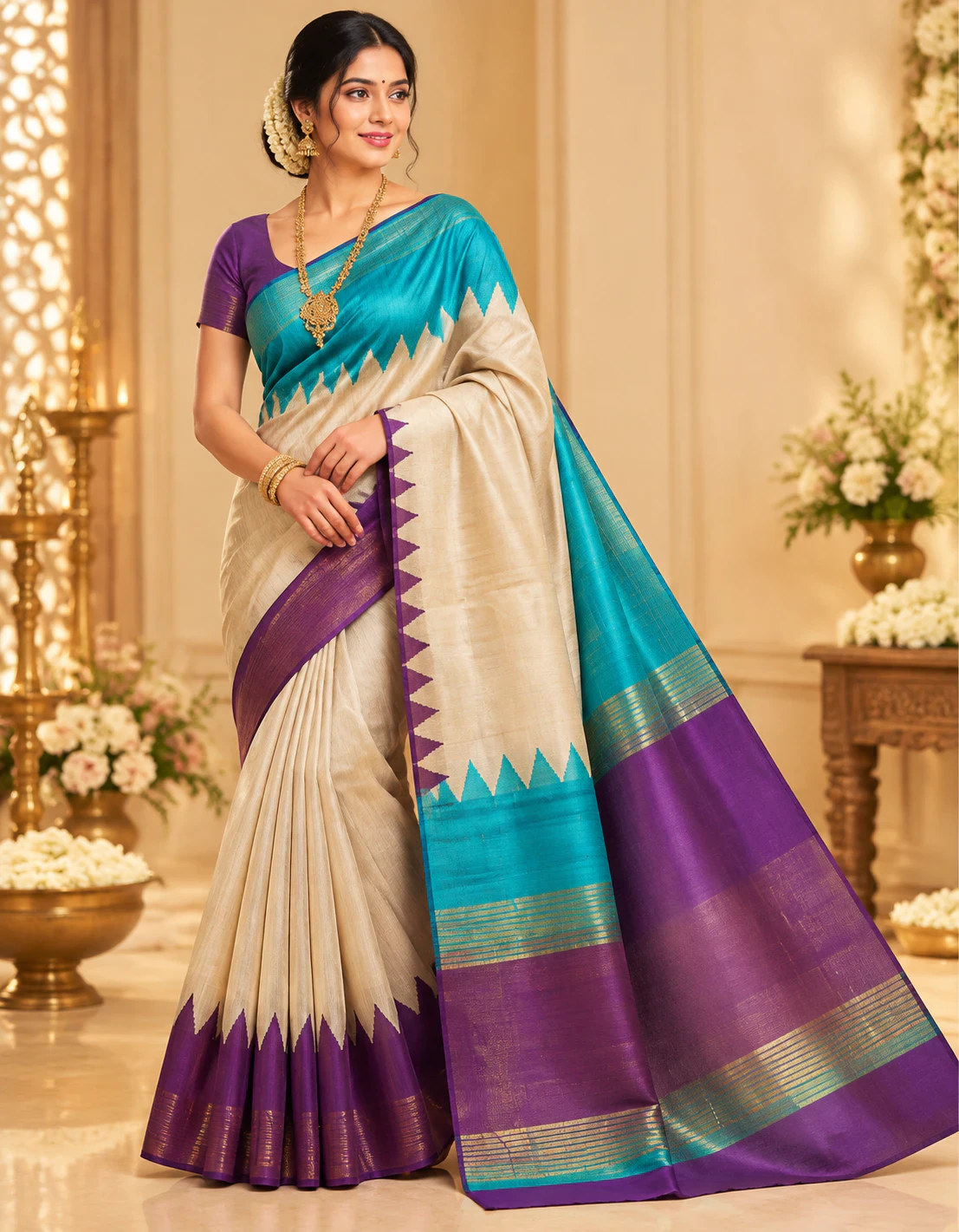 Temple Border siruvanthadu Silk Saree